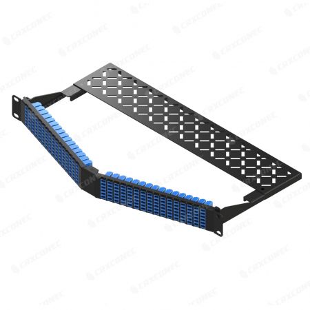 1U 192 Port Angled LC To LC Fiber Optic Panel With Foldable Cable Management